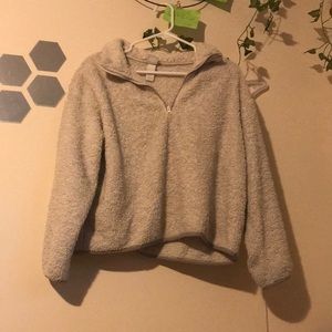 H&M light grey fluffy jacket